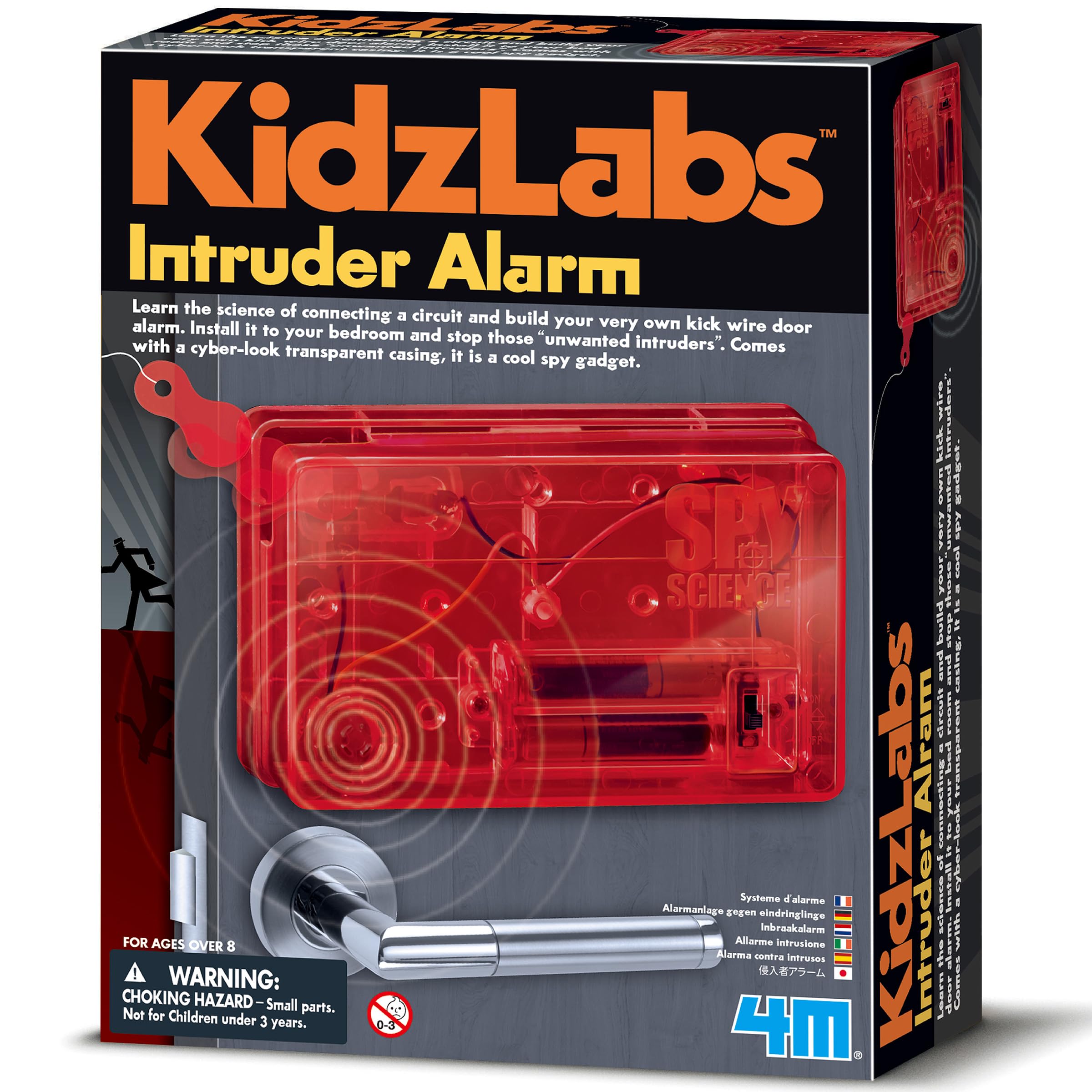4M Kidzlabs Magnetic Intruder alarm, Explore how a magnet sets off an alarm, STEM Toys for Boys and Girls 5+