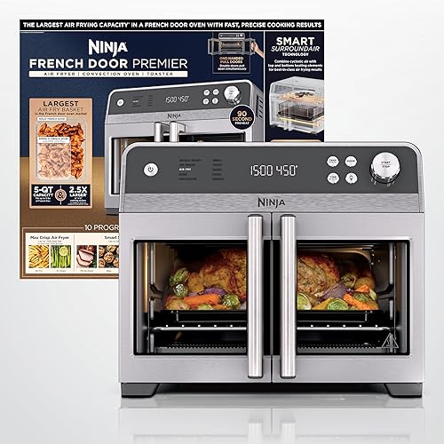 Ninja | French Door Premier Air fry Oven | 10-in-1 functions | 20.3-qt capacity | 5-qt Air Fry Basket