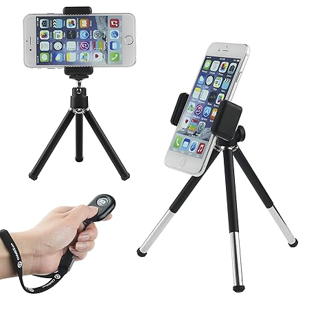 CamKix drahtloser Universal Selfie Kit mit Bluetooth Fernbedienung und Tripod - Freihändiger Steuerung des Kamera-Auslösers a