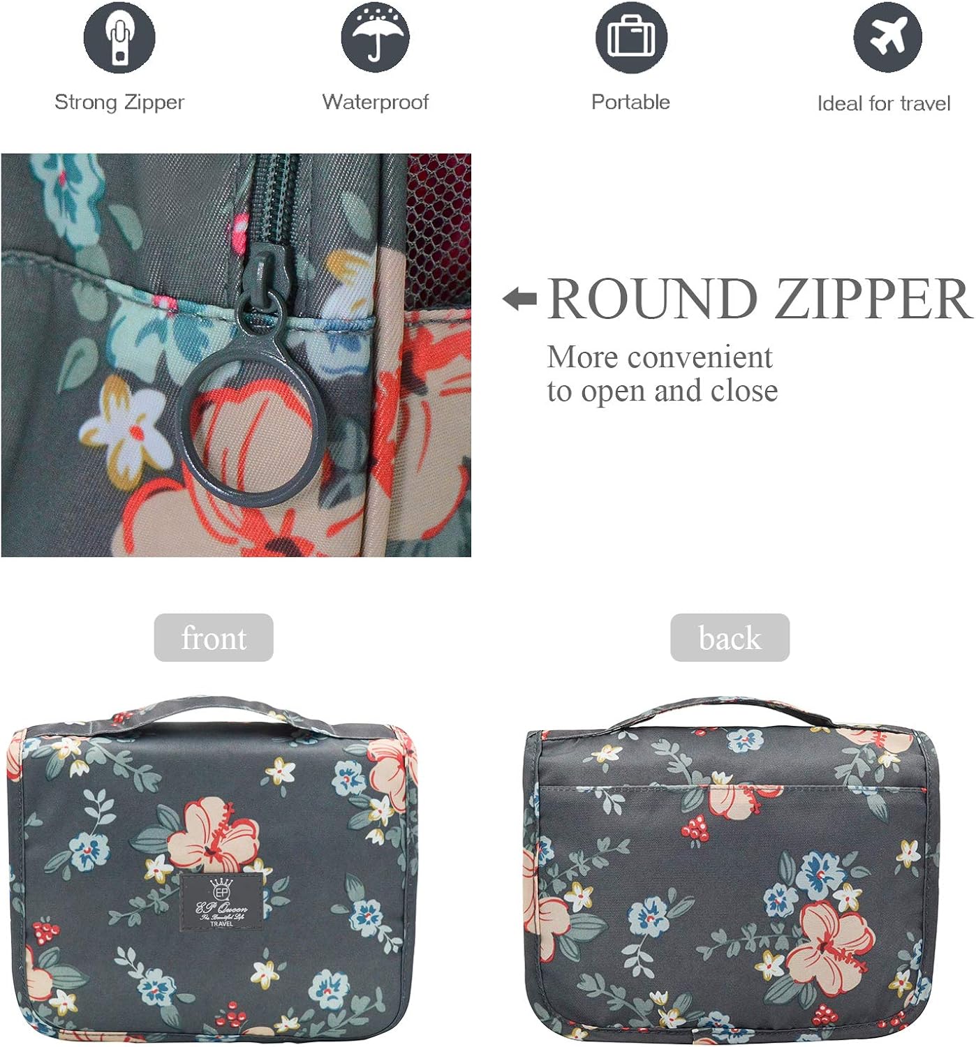 Travel Hanging Toiletry Bag Waterproof Makeup Cosmetic Bag For Women Girls,Shampoo,Toiletries: Clothing