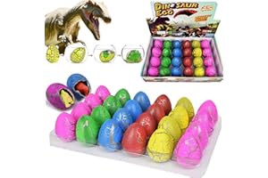 OceanWings Easter Hatching Dinosaur Egg Toys 24 Pack 2.3" Extra Large Easter Eggs That Hatch in Water Novelty Easter Magic Egg Indoor Party Easter Decorations Favor Supplies
