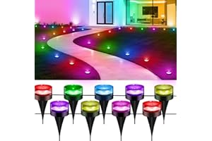 DELITOR Christmas Pathway Lights, 50FT with 15 RGBIC LED Light with App Control, Waterproof Outdoor Ground Lights for Outside Roofline Decor, Pathway Decor, Walkway,Party, Holiday Xmas Decoration