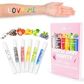 Edible Flavored Body Paints Erotic Intimate Lickable Brush Pens for Couples &amp; Adults Sensual Standard Colors(6 pack)