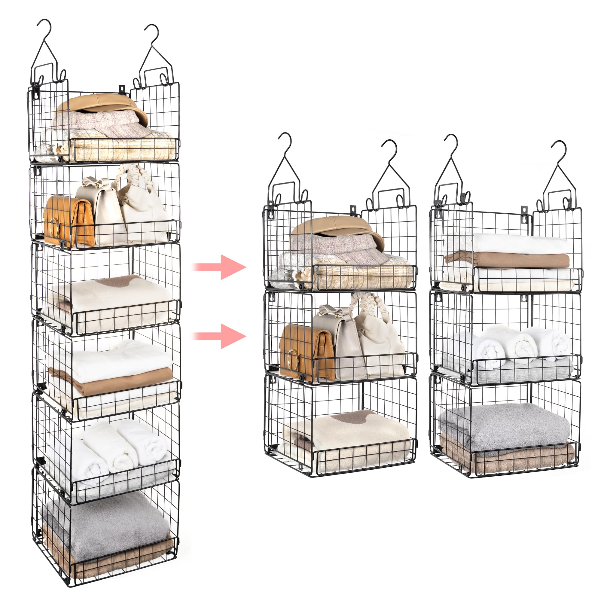 GRANNY SAYS 6 Tier Hanging Closet Organizers and Storage, Closet