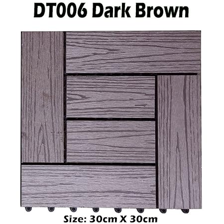 11pc Garden Wooden Decks Slabs Decking Floor Interlocking Tiles 30