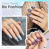 Modelones Aurora Chameleon Gel Nail Polish Set 6x7ml Glitter Blue Purple Green view 2