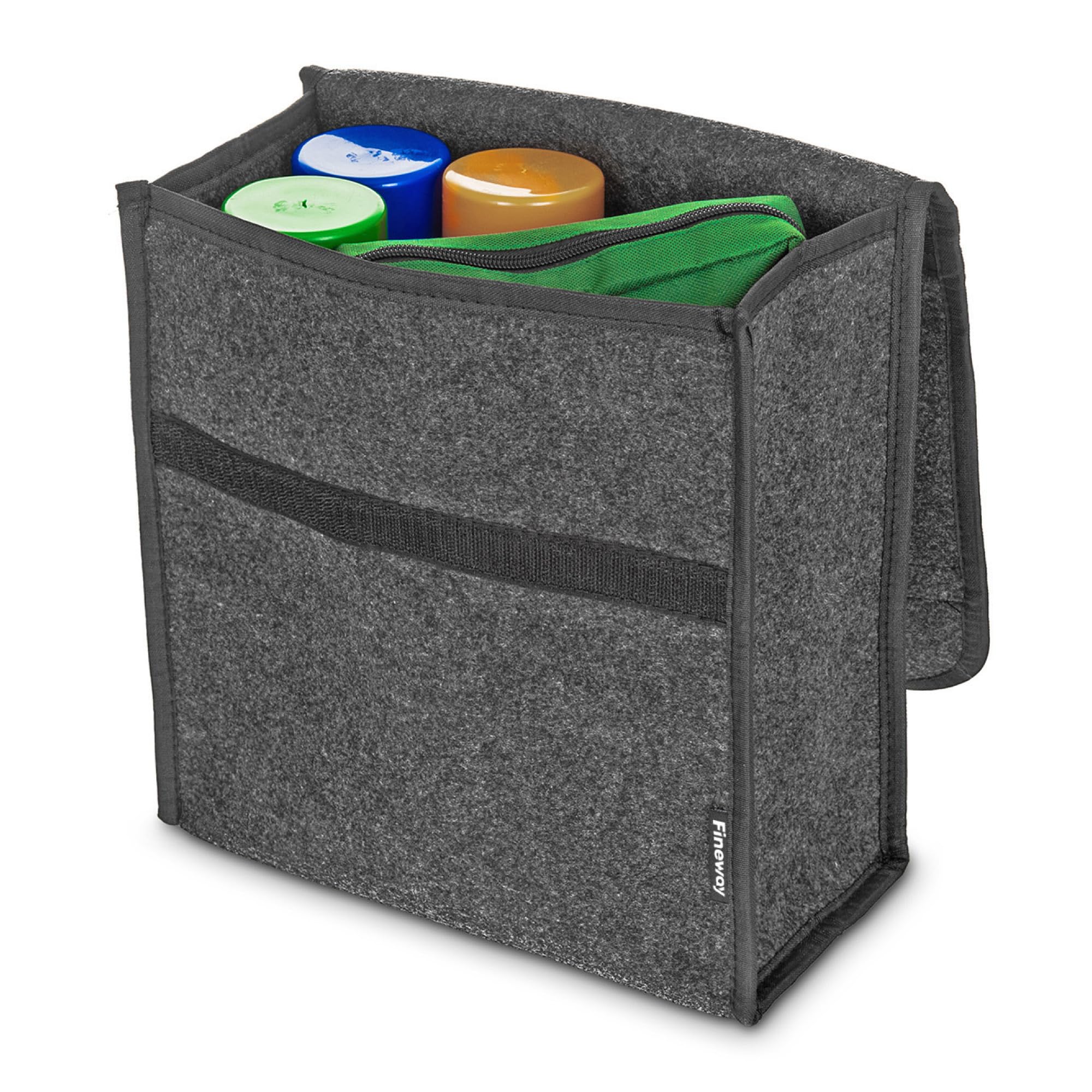 FiNeWaY Universal Car Boot Organiser Storage Bag with Secure Fastening - Holds Tools Breakdown Emergency Travel Tidy Van Caravan (MEDIUM)