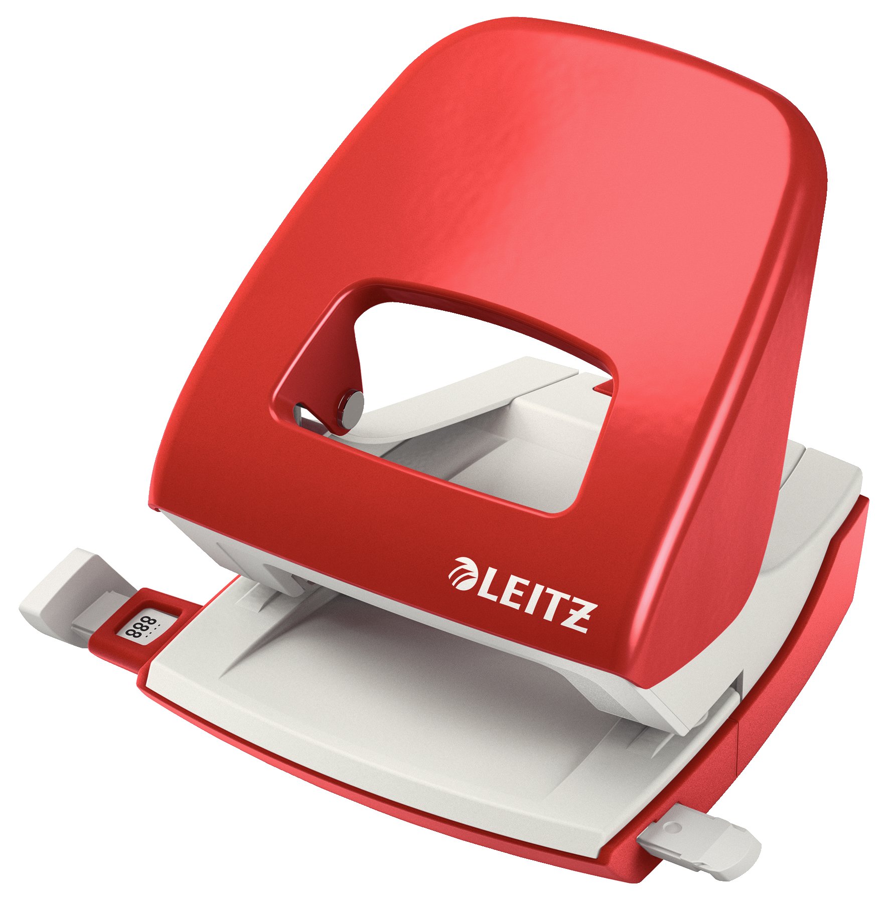 Leitz NeXXt 50086025 Office Hole Punch Metal 30-Sheet Capacity in Blister Packaging Red