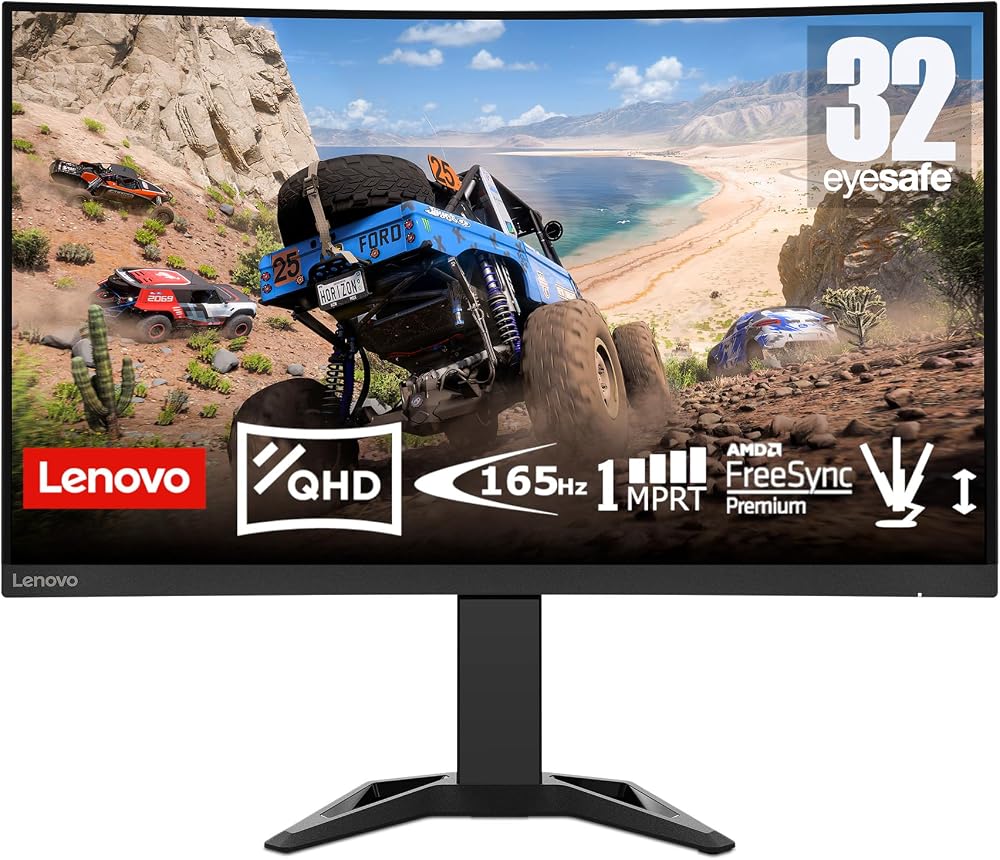 Lenovo G32qc-30 32 inch QHD Curved Gaming Monitor 165Hz