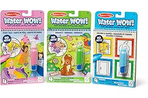Melissa & Doug Water Wow! 3-Pack – Colors & Shapes, Fairy Tales, Animals Water Reveal Travel Activity Pads