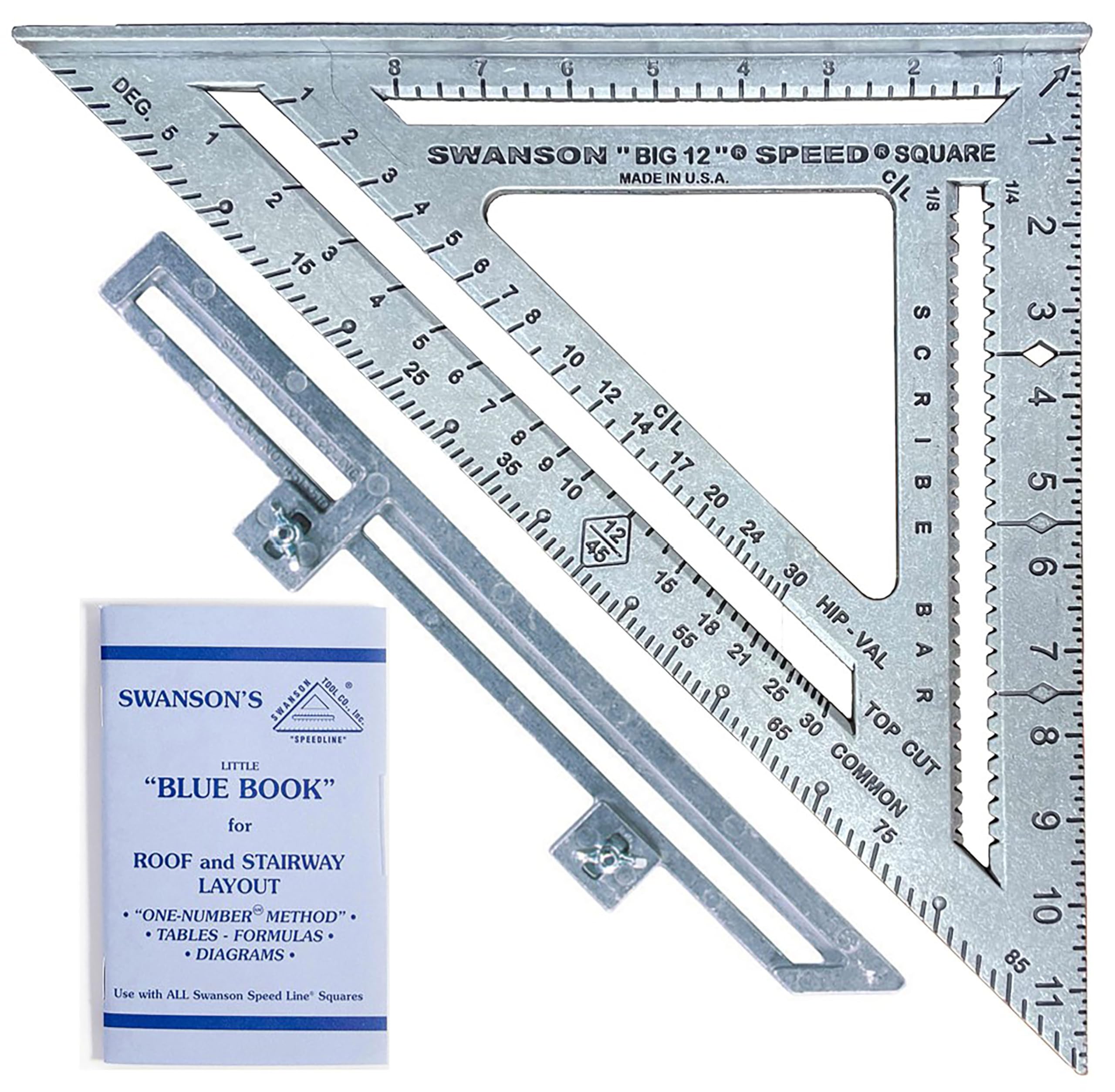 Swanson Tool S0107 12-Inch Speed Square Layout Tool with Blue Book