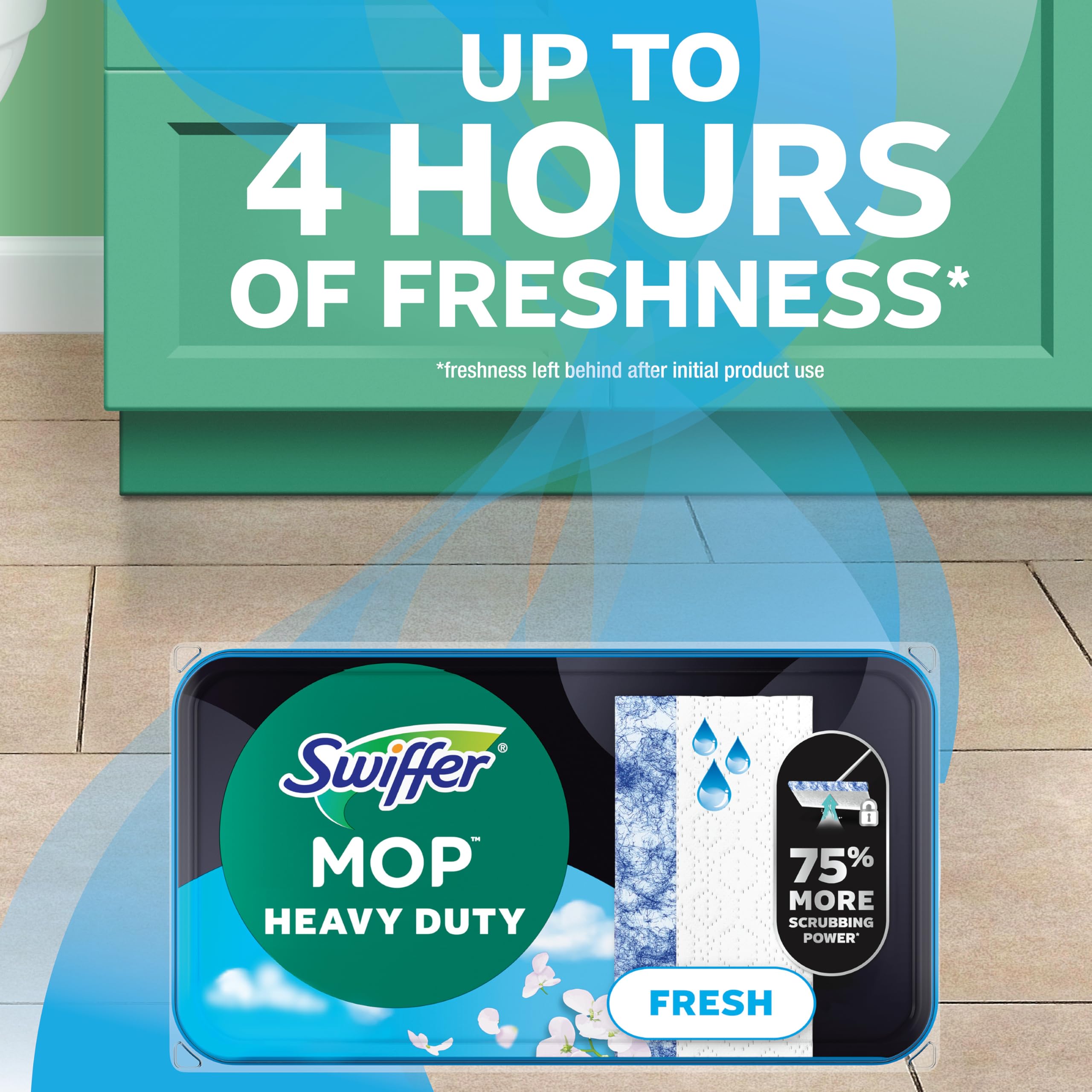 Swiffer Sweep & Mop Deluxe 2-in-1 Floor Mopping and Sweeping Kit, Multi-Surface Kit for Floor Cleaning, Includes 1 Sweeper Device, 5 Heavy Duty Dry Sweeping Cloths, 6 Heavy Duty Wet Mopping Cloths