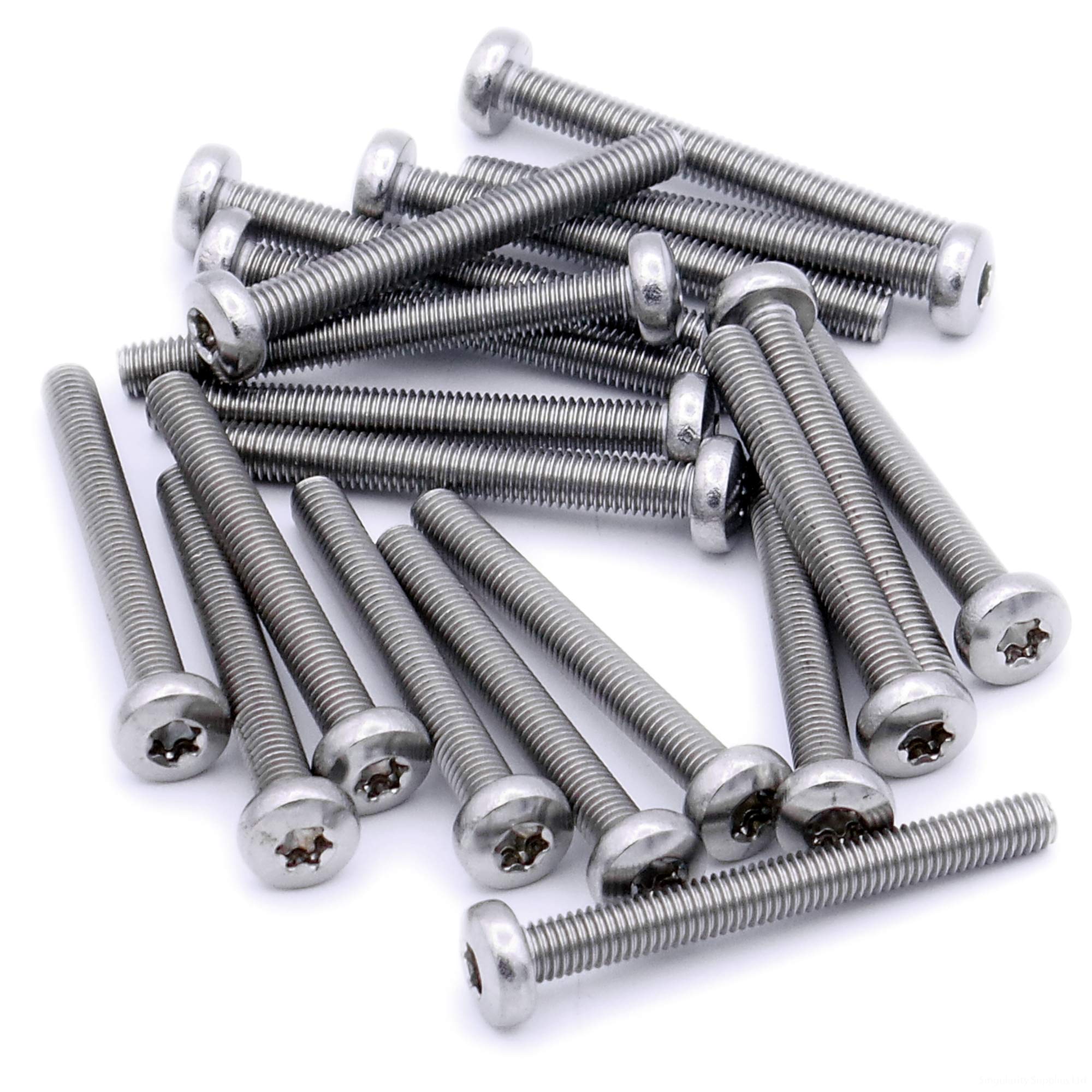 M2.5 (2.5mm x 25mm) TX Pan Machine Screw (Bolt) - Stainless Steel (A2) (Pack of 20)