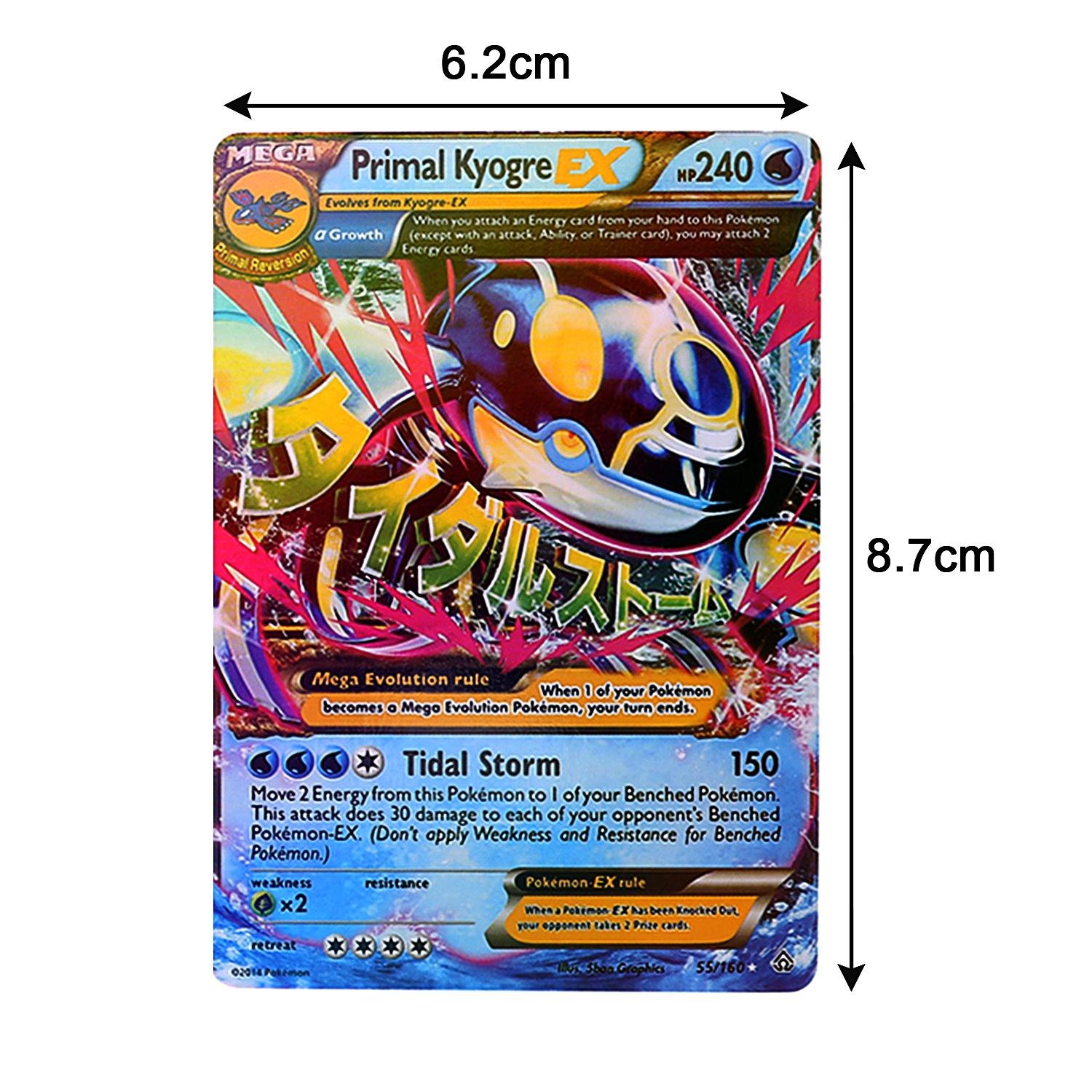 Chiak 18pcs EX Card Set MEGA Poke Cards Charizard Blastoise Venusaur Plush Interactive Toy Hammering Pounding Toys (18 Pcs)