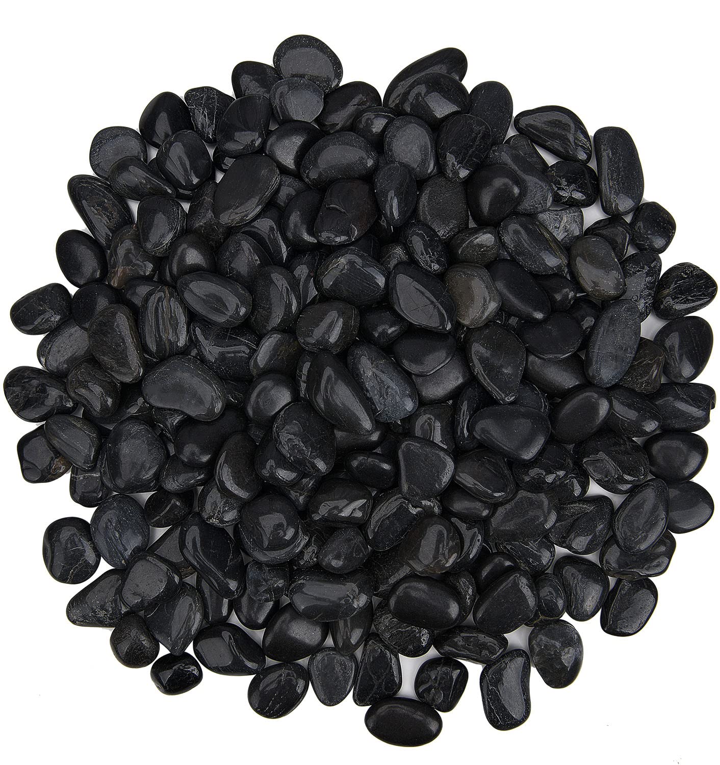 Hisredsun 10.5 lb Black Decorative Stones,0.4-1 inch Natural Polished Pebbles for Plant Pots,River Rocks for Landscaping, Vase Fillers,Succulents,Aquarium and Garden Decoration