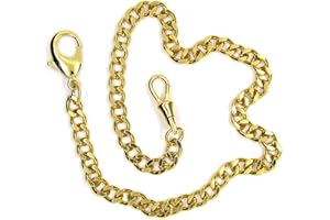 WATCHVSHOP Pocket Watch Chain Albert Chain Gold Pocket Chain for Men Lobster Clasp Swivel Clasp FC04A