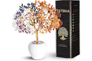 YATSKIA 7 Chakra Tree of Life Crystal for Positive Energy - Home Office Decor, Housewarming and Birthday Gifts for Women, Spiritual Healing Stones