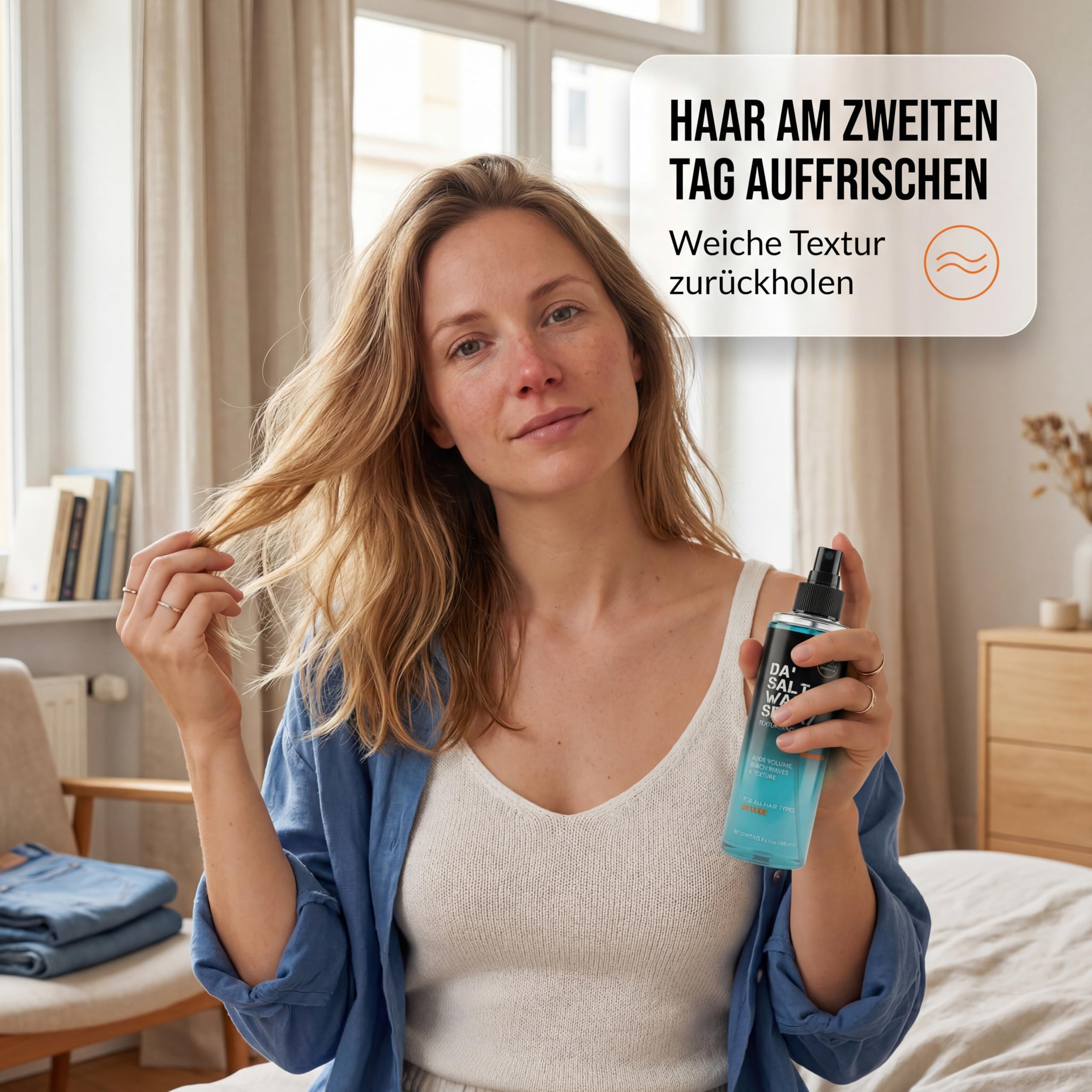 Da'Dude Sea Salt Spray 250 ml – Salzspray für Haare mit Volumen & Textur – Panthenol & Meersalz – Haarspray für Männer & Frauen für Beach Waves 5