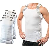 Different Touch 2 Pack Men Square Cut Two Tone Trim Tank Top