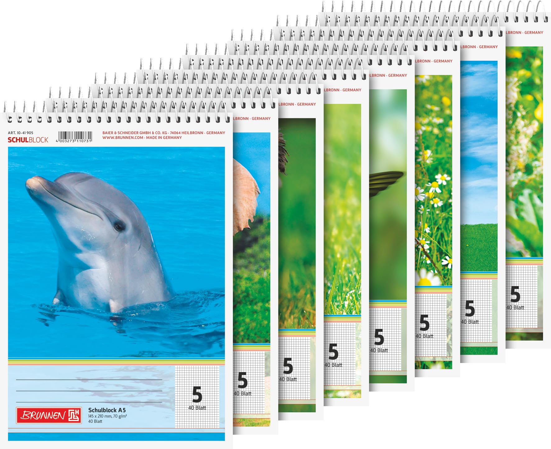 Brunnen 1041905 Pad Ruling Style 5 (A5, 40 Sheets, 5 mm Squared)