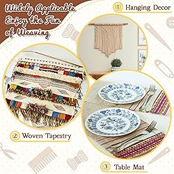 Juexica 7 Pcs Weaving Loom Kit Small Weaving Loom