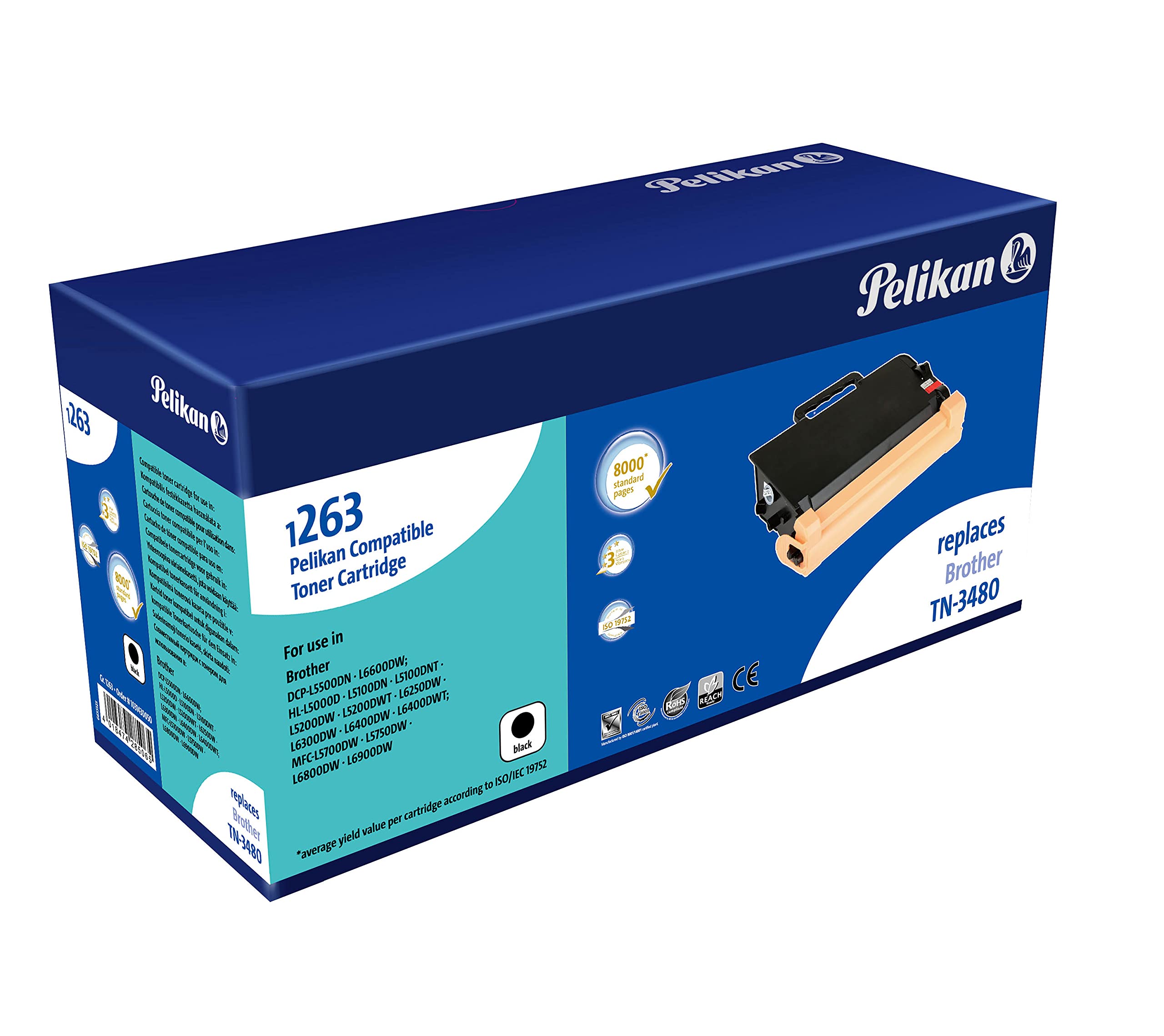 Pelikan Toner Compatible with Brother TN3480 8000 Pages Black
