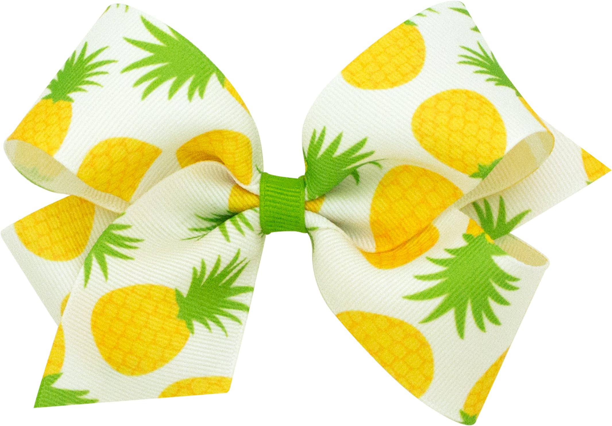 Wee Ones Little Girls' Print Bow on a WeeStay No Slip Clip - Fruits