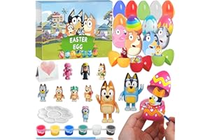 QUEENII Filled Easter Eggs with Surprise Toys Inside, Bluey Easter Basket Stuffers for Toddler, Easter Party Favors, Filled Easter Eggs Hunt, Easter Egg Fillers, Easter Decorations Gift for Kids-21 Pcs