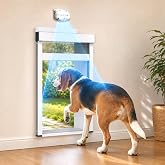 Automatic Dog Door with PIR Motion Sensor for Wall,No Collar | 4 Modes,Electronic Pet Door with Anti-Pinch, Aluminum,Pet-only Access,Telescoping Tunnel,Waterproof Windproof