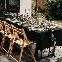 8 Pack Black Tablecloths 90x132 Inch Table Cloths