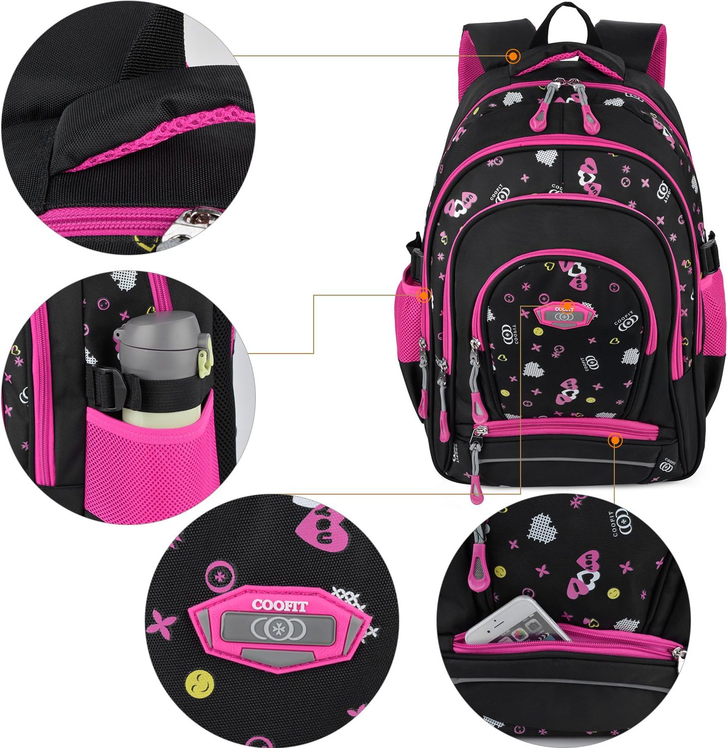 COOFIT Zaini Scuola Medie Grande Capienza Zaino Sollievo Stress Zaino  Cartella Scuola Elementare Zaini Elementari Bambina Zaino Scuola Valigeria  Cartelle, astucci e set per la scuola berjaya.edu.my