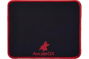 ANUBISGX (68 Color/Size Options Gaming Mouse Pad (Small: 8x10), Black Pad with Red Stitching. Best Premium Waterproof Non RGB
