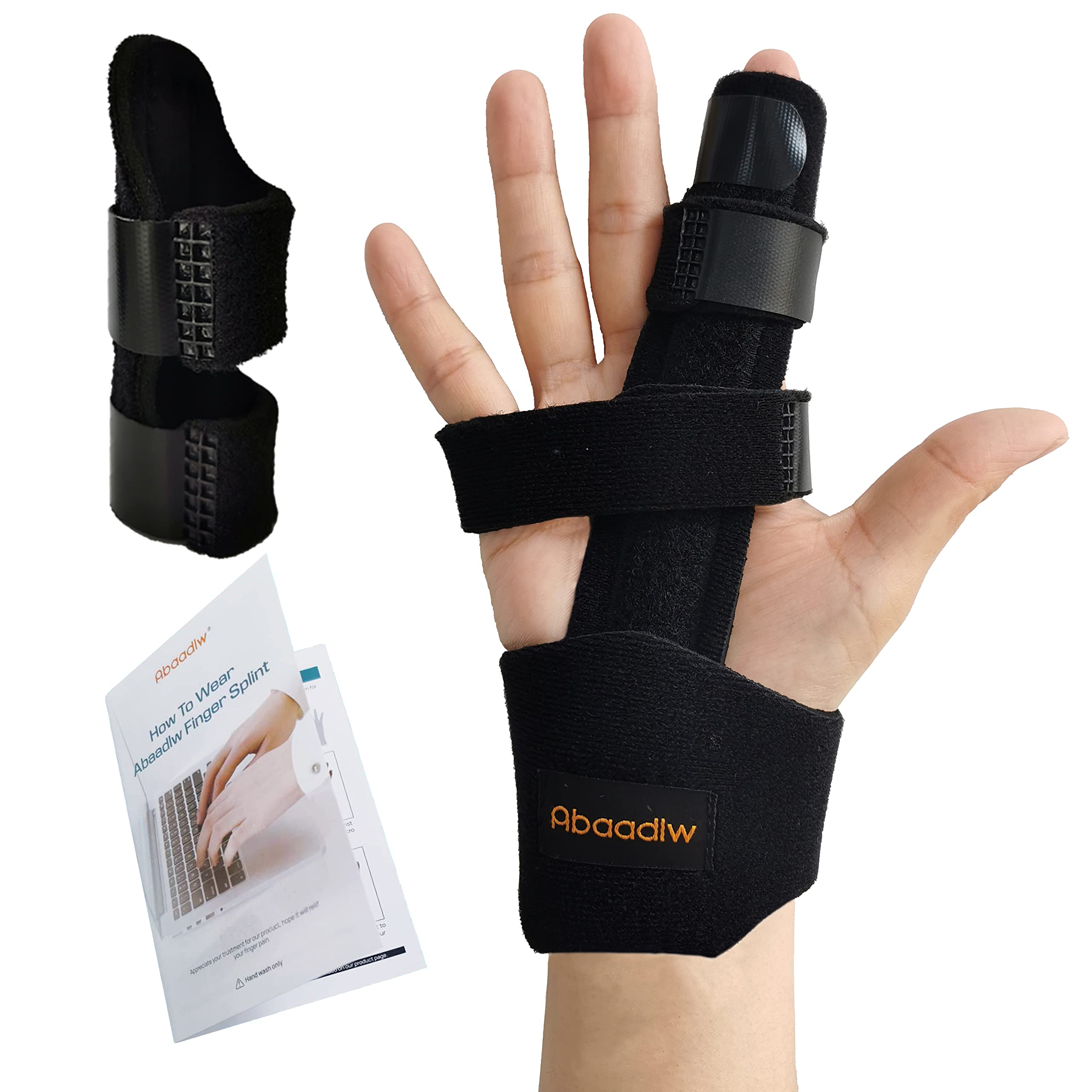 Photo 1 of Abaadlw  Finger Splint 2 Pcs, Adjustable Index Finger Splint, Finger Splint Middle Finger, Ring Finger Splint, Pinky Finger Splint,Hand Brace