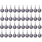 Magnoloran 50Pcs Round Fishing Weights Sinkers Ball Fishing Weights Casting Drop Shot Sinkers Catfishing Sinkers Lead Weights Sinkers with Barrel Swivels for Saltwater Freshwater Fishing-(3.5-10g)