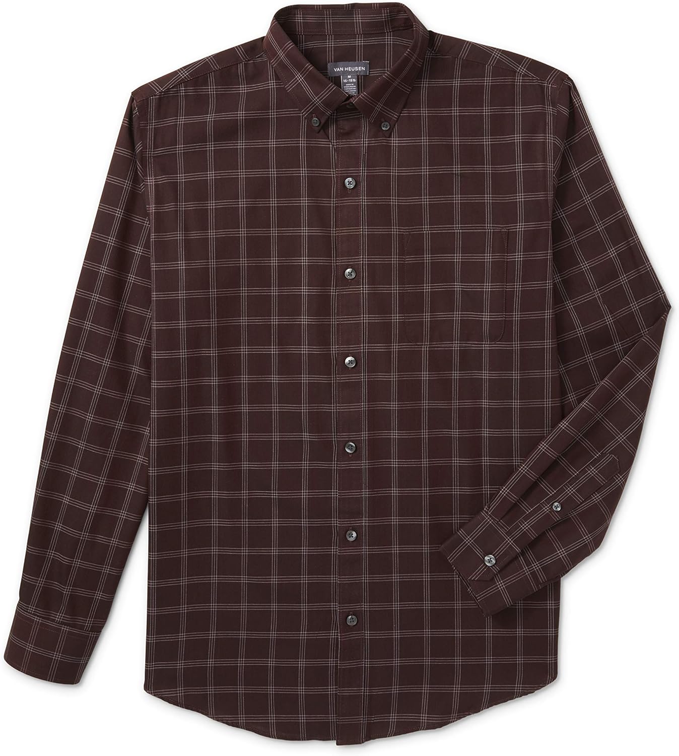 Van Heusen Men's Wrinkle Free Twill Long Sleeve Button Down Shirt at  Men’s Clothing store