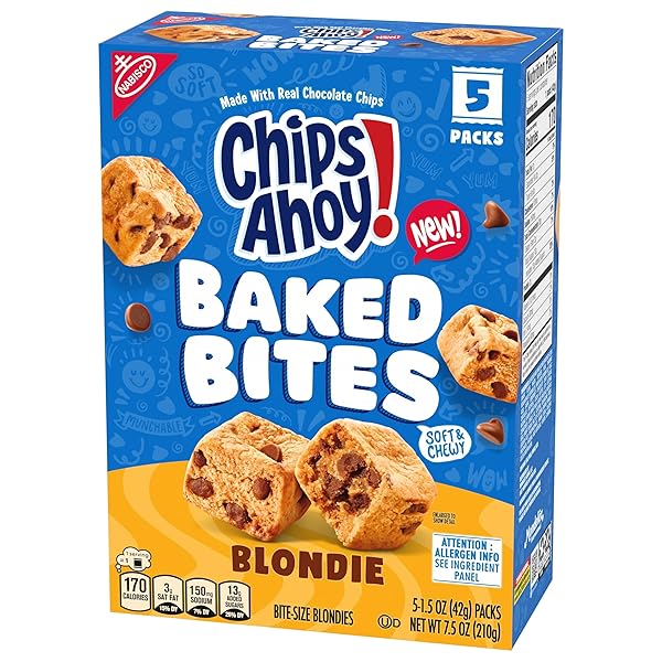 CHIPS AHOY! BAKED BITES, BLONDIE, 5 – 1.5 OZ SNACK PACKS (5 BITES PER PACK)