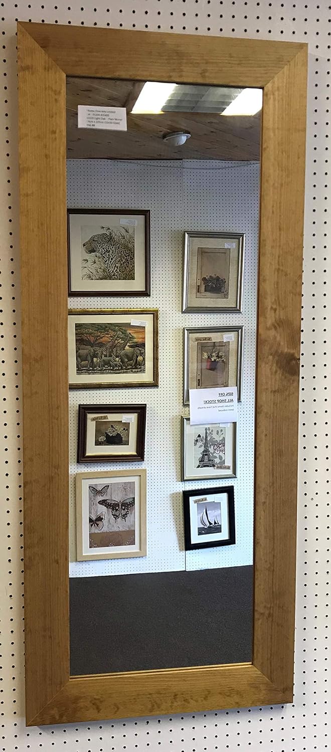 Light oak full length mirrors NEW LONG 3" FLAT MODERN LIGHT OAK STAINED