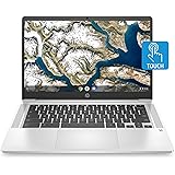 HP Chromebook 14-inch HD Touchscreen Laptop, Intel Celeron N4000, 4 GB RAM, 32 GB eMMC, Chrome (14a-na0030nr, Mineral Silver)