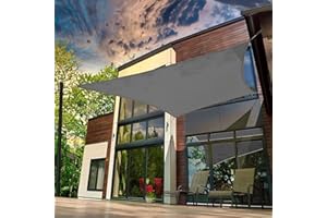 KOOL KOI SHADE Rectangle 8' x 12' Grey Sun Shade Sail Patio Garden Outdoor Cover Breathable UV Proctection - We Can Make Custom Sizes