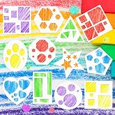 Tenare 12 Shape Drawing Stencils,Classic Styles,4.9 X 5.1 Inch,White | Geometric Templates for Kids Art, Circles Hearts Triangles Stars Hexagons, Reusable Tracing for Toddlers Preschoolers Crafts