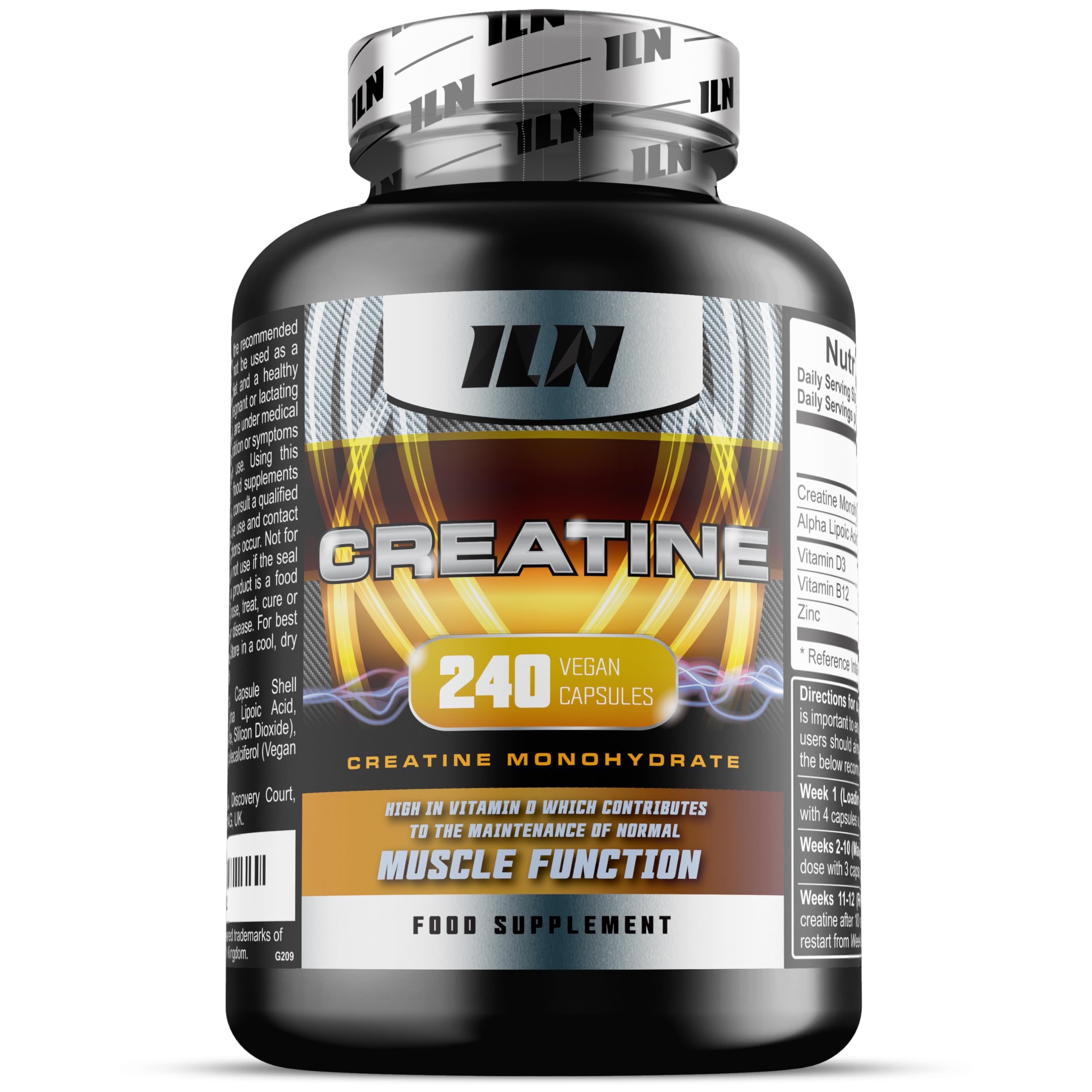 Iron Labs Nutrition Creatine Capsules - 4,200mg per Serving x 40 Servings - Creatine Monohydrate Enhanced with ALA - Creatine Tablets Suitable for Men and Women (240 Capsules)