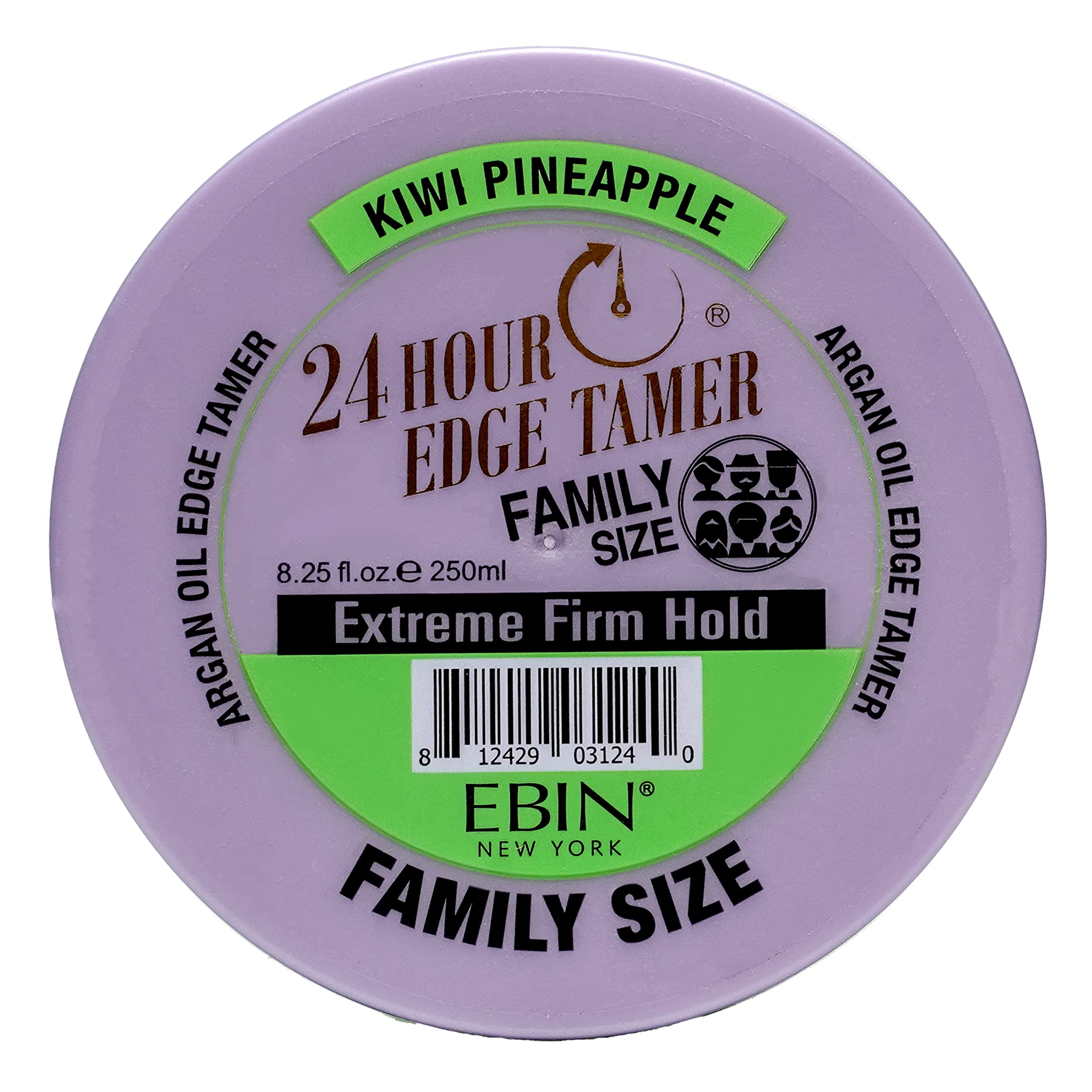 EBIN NEW YORK 24 Hour Edge Tamer Refresh – Extreme Firm Hold, 8.25 Oz, Kiwi Pineapple – No Flaking, No White Residue, Shine and Smooth with Argan Oil & Castor Oil