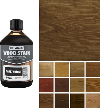 Littlefair's Wood Stain Water-Based Dark Walnut 500ml Non-Toxic