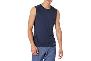 Amazon Essentials Men's Active Quick Dry Tech Stretch Lightweight Sleeveless Muscle Tank Top Shirt, Multipacks