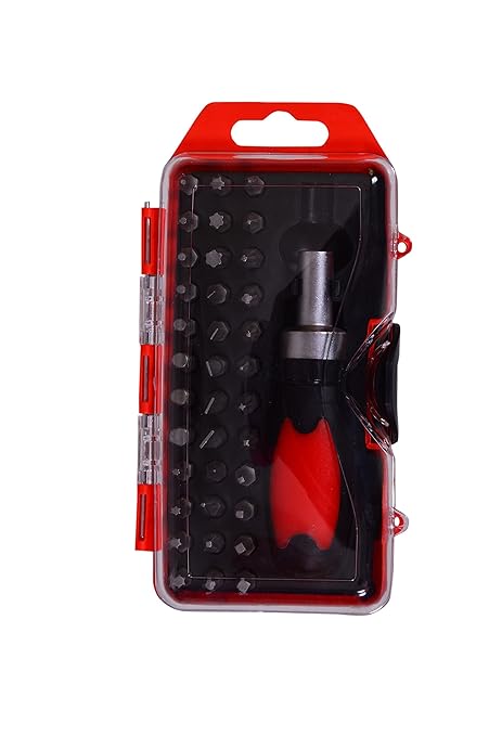 Visko VT9905 Ratchet Handle Screw Driver Set (Red, 38-Pieces)