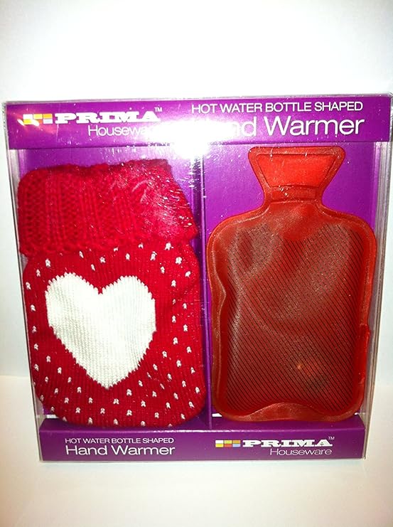 Hot Water Bottle shaped hand warmer with knitted cover Amazon.co.uk