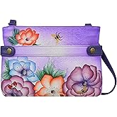 Anna by Anuschka Women's Original Hand-Painted Genuine Leather Medium Crossbody