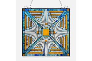 Kleeglee Stained Glass Window Hangings, Handmade Suncatcher Stained Glass Window Panels for Window Decor…