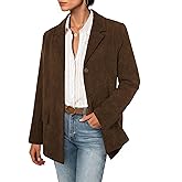Belle Poque Womens Winter Corduroy Blazer Jackets Fall Notched Lapel Long Sleeve Boyfriend Work Office Jacket Coats