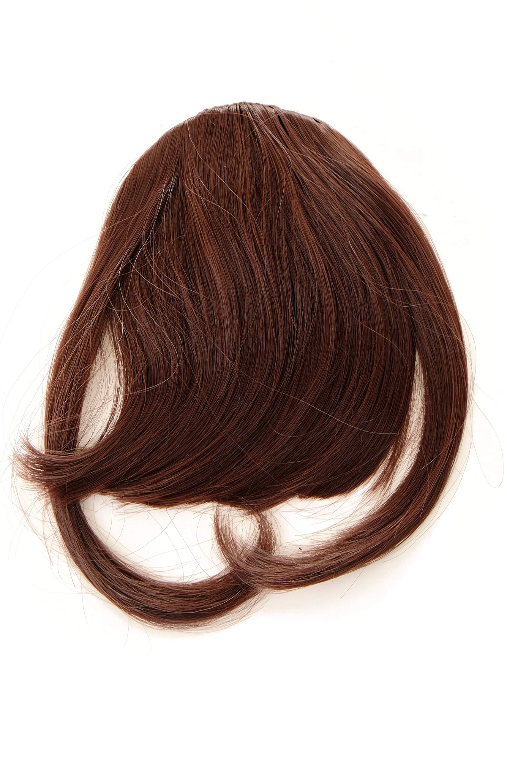 WIG ME UP - YZF-W1030-33 Hair Piece Clip-in Bangs Fringe long framing strands for perfect natural fit heat resistant fiber styleable dark auburn